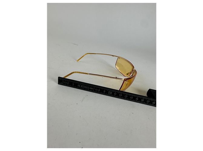 Occhiali da sole vintage Gucci senza montatura oro giallo - vista 6