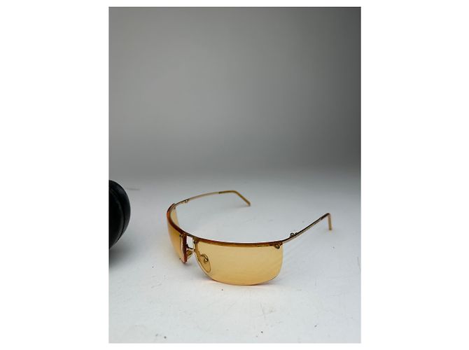 Occhiali da sole vintage Gucci senza montatura oro giallo - vista 8