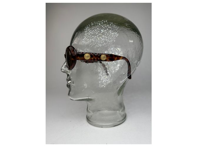 Occhiali da sole vintage Gianni Versace leopardati marroni Marrone - vista 2