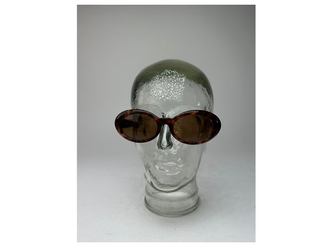 Occhiali da sole vintage Gianni Versace leopardati marroni Marrone - vista 3