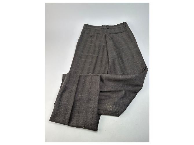 Vintage Dior Checked Wool Pants Anthracite Dark grey - view 12