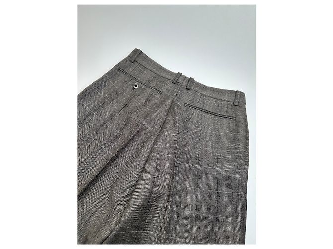 Vintage Dior Checked Wool Pants Anthracite Dark grey - view 13