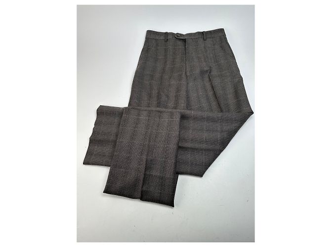 Vintage Dior Checked Wool Pants Anthracite Dark grey - view 14