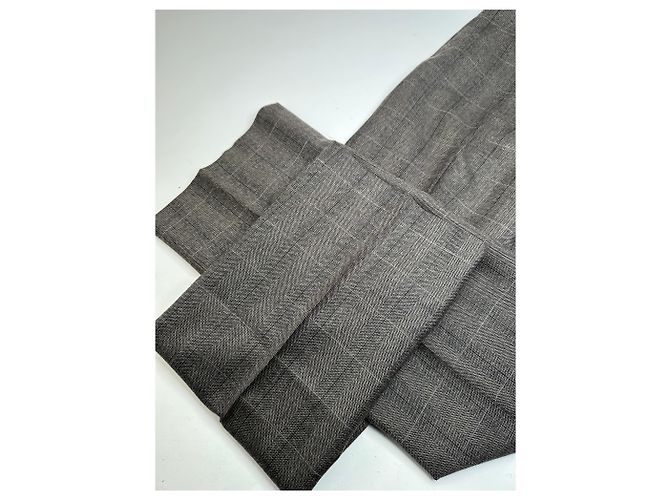 Vintage Dior Checked Wool Pants Anthracite Dark grey - view 3
