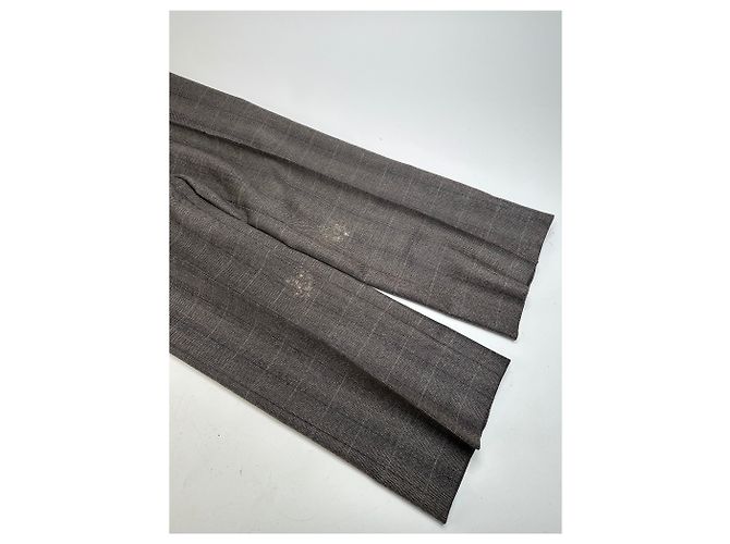 Vintage Dior Checked Wool Pants Anthracite Dark grey - view 4