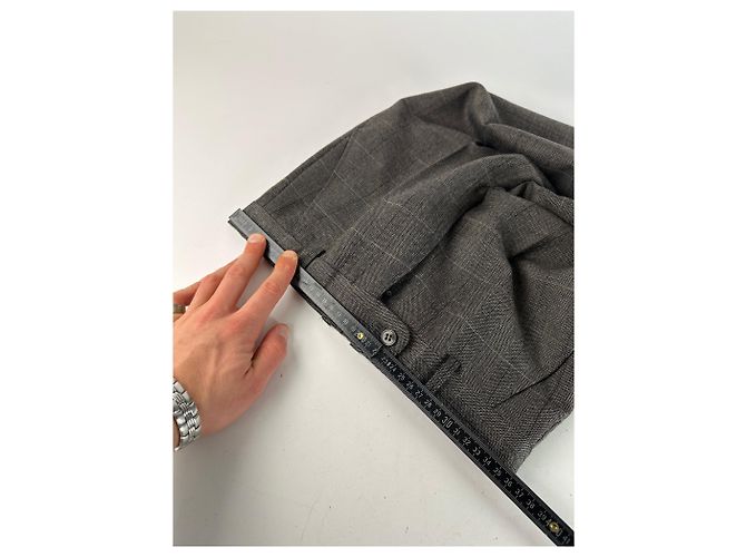 Vintage Dior Checked Wool Pants Anthracite Dark grey - view 9