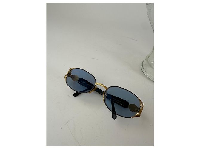 Occhiali da sole Vintage Fendi Roma Nero Oro Blu D'oro - vista 12
