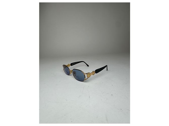 Occhiali da sole Vintage Fendi Roma Nero Oro Blu D'oro - vista 13