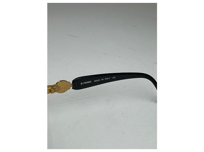 Occhiali da sole Vintage Fendi Roma Nero Oro Blu D'oro - vista 3