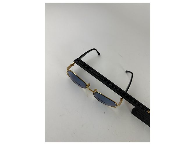 Occhiali da sole Vintage Fendi Roma Nero Oro Blu D'oro - vista 8