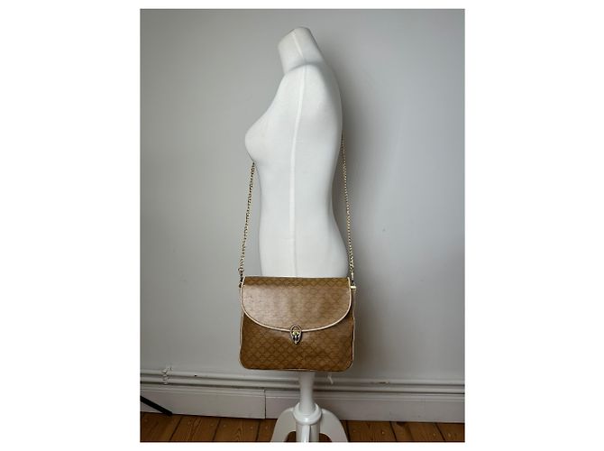 Céline Vintage Celine Paris Triomphe Monogram Kettenledertasche in Braun - Ansicht 4