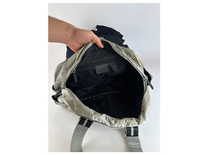 Vintage Chanel Polyester Duffel Bag Silber Schwarz - Ansicht 4