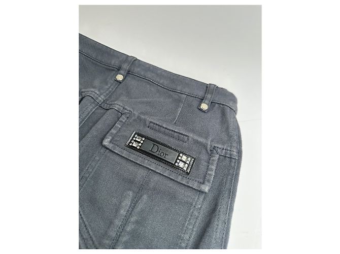 Sciarpa in denim vintage Dior 32/XXS Nero - vista 7