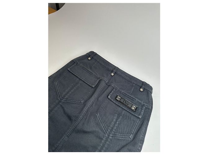 Sciarpa in denim vintage Dior 32/XXS Nero - vista 8