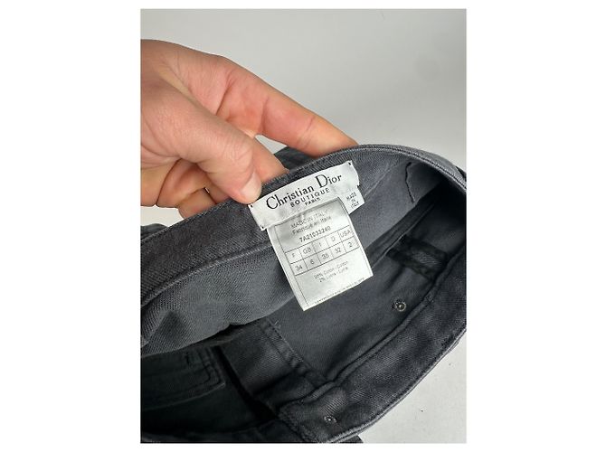Sciarpa in denim vintage Dior 32/XXS Nero - vista 9
