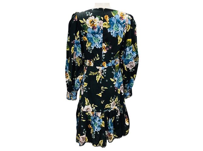 Abito Mini Floreale Rydal Carnation Bouquet Nero di Erdem - vista 3