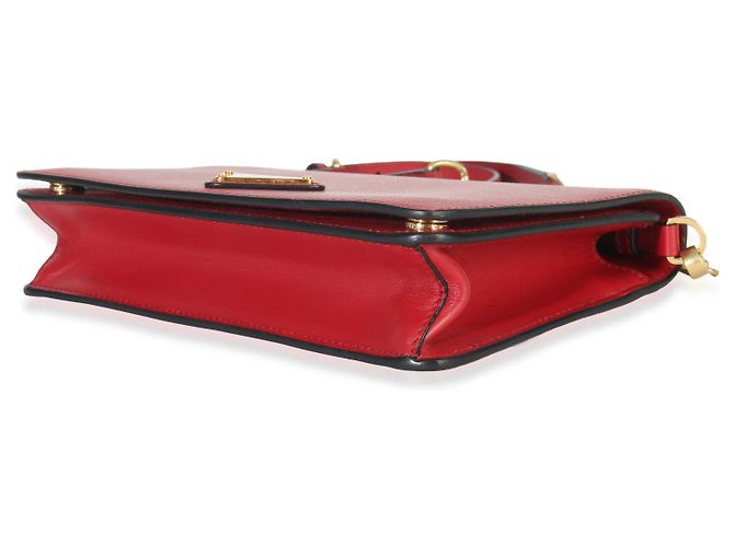 Mini bandolera en Saffiano rojo con logo triangular de Prada Roja - vista 6