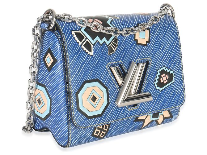 Louis Vuitton Denim Blu Azteco Epi Twist PM - vista 4