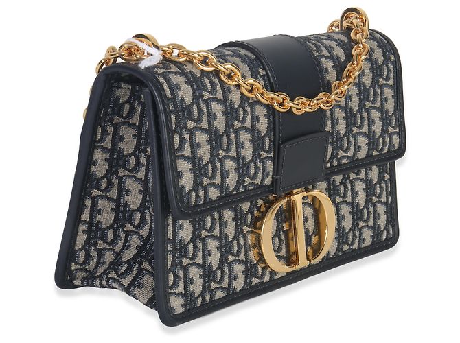 Borsa a catena Dior 30 Montaigne in obliquo blu Christian Dior - vista 4