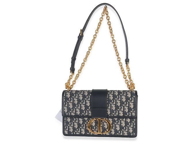 Borsa a catena Dior 30 Montaigne in obliquo blu Christian Dior - vista 5