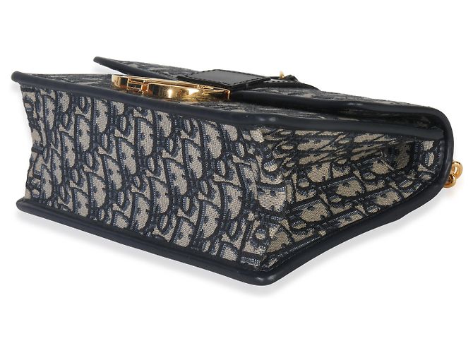 Borsa a catena Dior 30 Montaigne in obliquo blu Christian Dior - vista 6