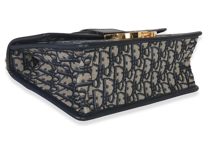 Borsa a catena Dior 30 Montaigne in obliquo blu Christian Dior - vista 7