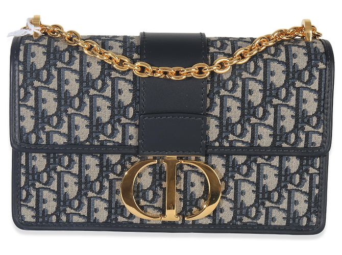 Borsa a catena Dior 30 Montaigne in obliquo blu Christian Dior - vista 8