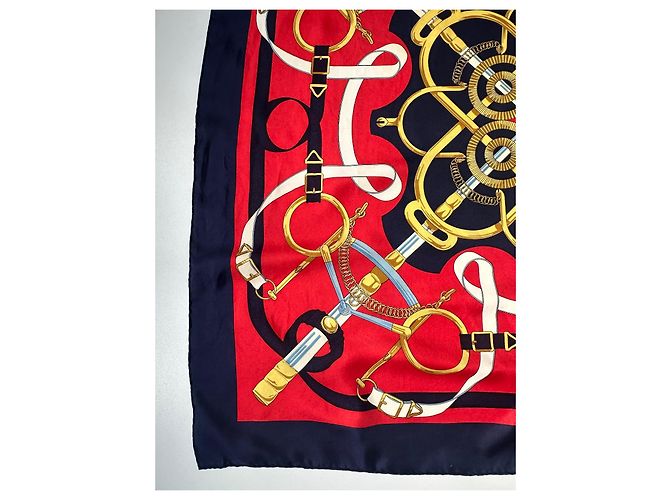 Hermès Seidentuch Blau Sattel Motiv - Ansicht 10