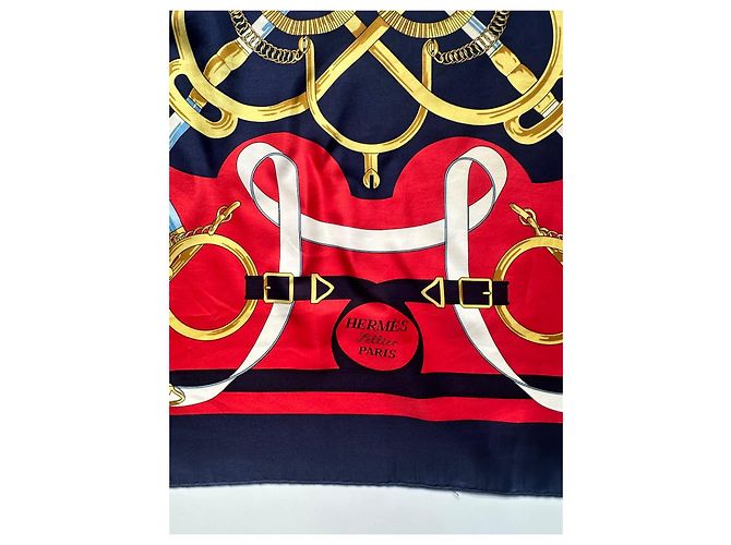 Hermès Seidentuch Blau Sattel Motiv - Ansicht 3