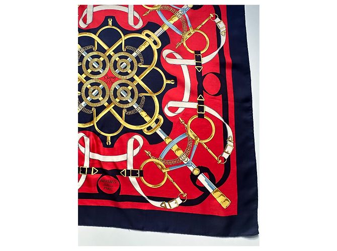 Hermès Seidentuch Blau Sattel Motiv - Ansicht 4