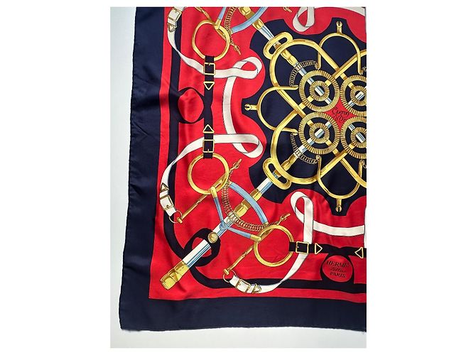 Hermès Seidentuch Blau Sattel Motiv - Ansicht 6