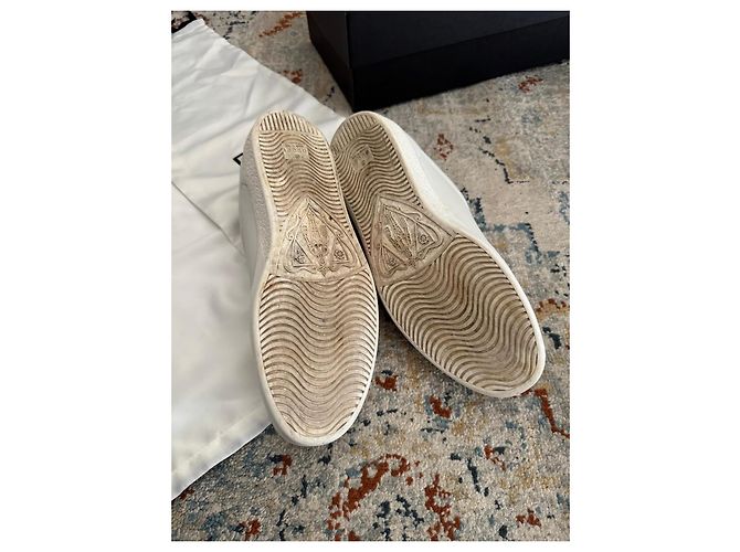 Sneakers Gucci Ace in Pelle Bianca con Logo GG - vista 3