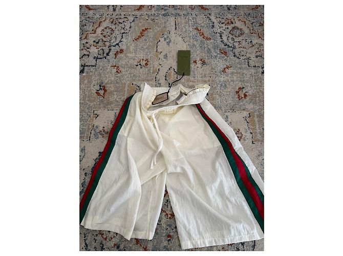 Pantaloncini Gucci bianchi con banda laterale Bianco Rosso Verde - vista 6