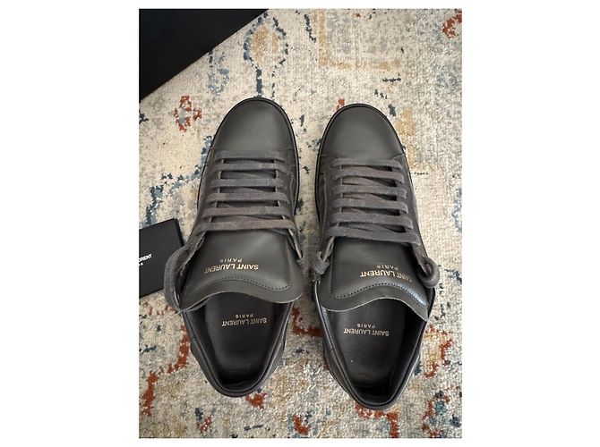 Baskets Saint Laurent en Cuir Gris - vue 2