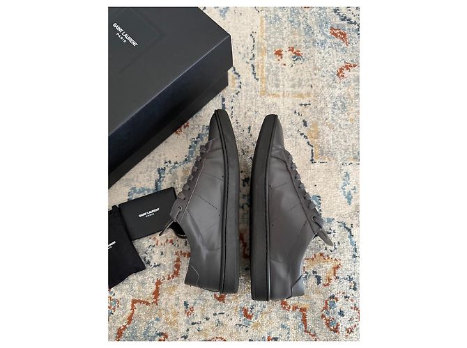 Baskets Saint Laurent en Cuir Gris - vue 3