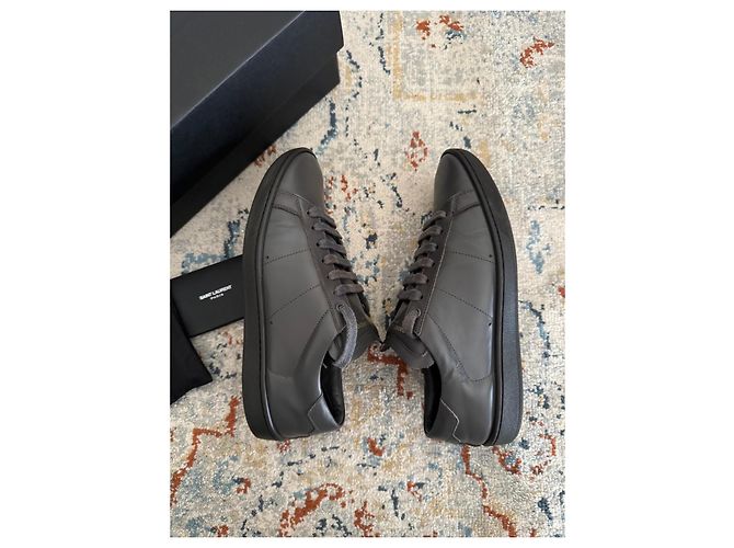 Baskets Saint Laurent en Cuir Gris - vue 4