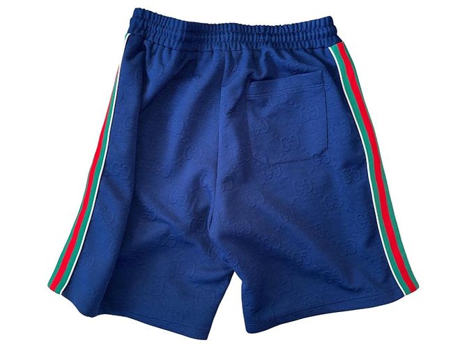 Bermuda Gucci con Stampa GG Blu - vista 2