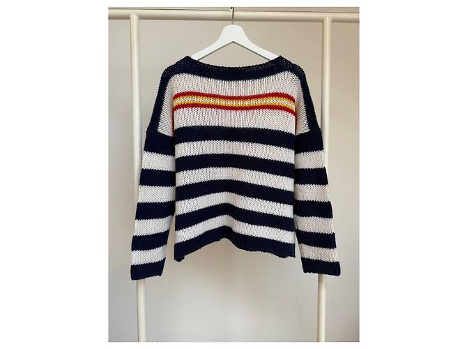 Suéter de cachemira Ermanno Scervino Blanco Azul Azul marino - vista 10