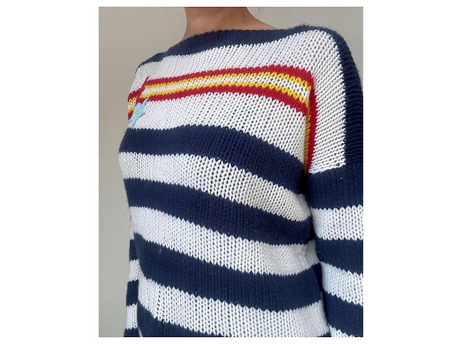 Suéter de cachemira Ermanno Scervino Blanco Azul Azul marino - vista 3