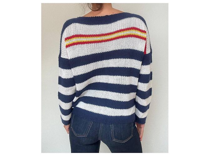 Suéter de cachemira Ermanno Scervino Blanco Azul Azul marino - vista 6