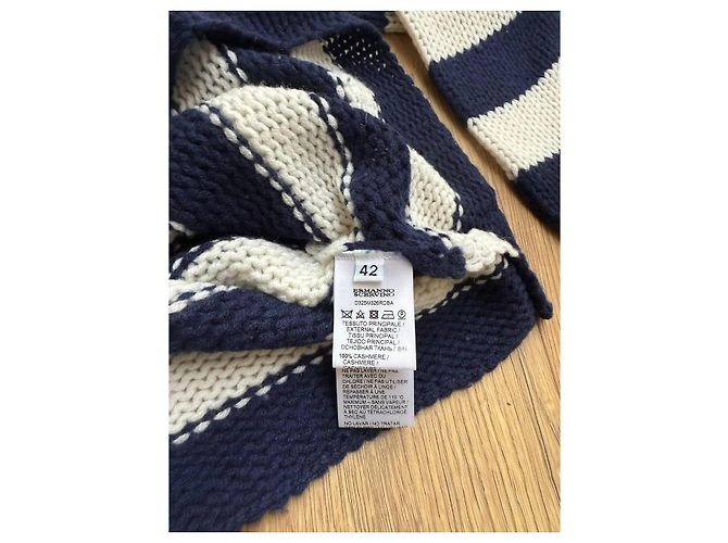 Suéter de cachemira Ermanno Scervino Blanco Azul Azul marino - vista 7
