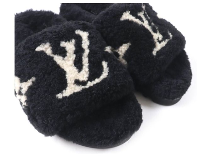 Sandali Mouton della linea Paseo Louis Vuitton Nero Beige - vista 8