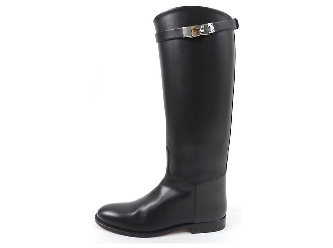 Botas de couro com fivela Kelly da Hermès Preto - vista 5