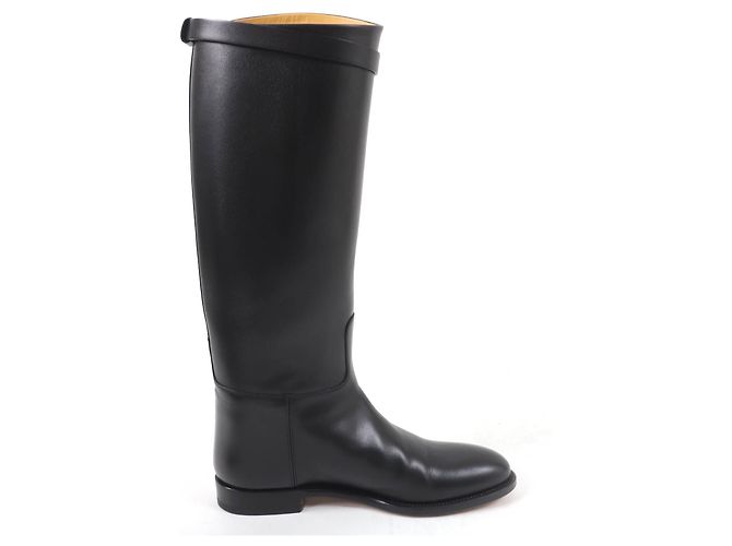 Botas de couro com fivela Kelly da Hermès Preto - vista 6