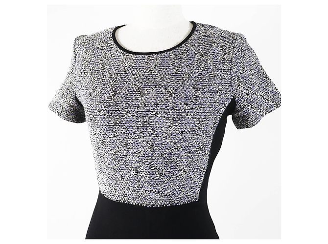 Salvatore Ferragamo Mono de Tweed de Algodón Rayón Negro Azul - vista 2