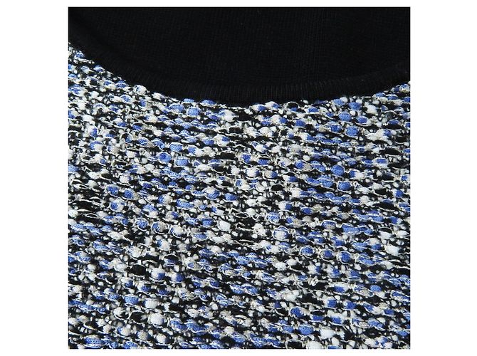 Salvatore Ferragamo Mono de Tweed de Algodón Rayón Negro Azul - vista 5