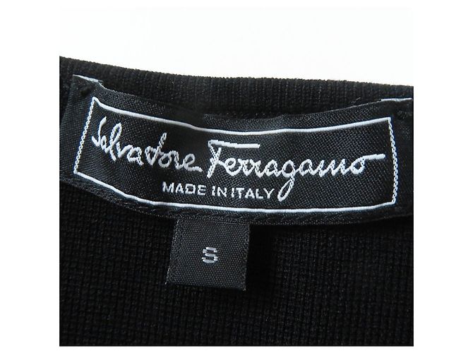 Salvatore Ferragamo Mono de Tweed de Algodón Rayón Negro Azul - vista 6
