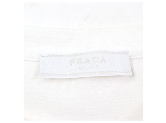 Camiseta de algodón con logo bordado Prada Blanco - vista 5