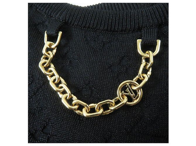 Canotta in seta e nylon Monogram Louis Vuitton Nero Rosso D'oro - vista 5