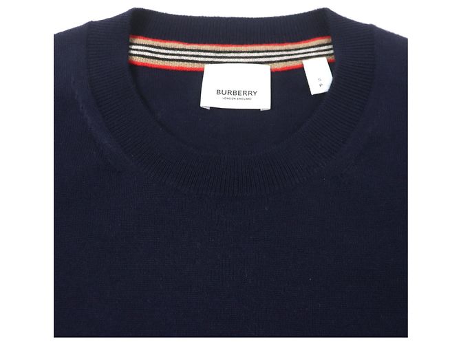 Pullover aus Wolle mit Monogramm-Motiv von Burberry Blau Marineblau - Ansicht 2